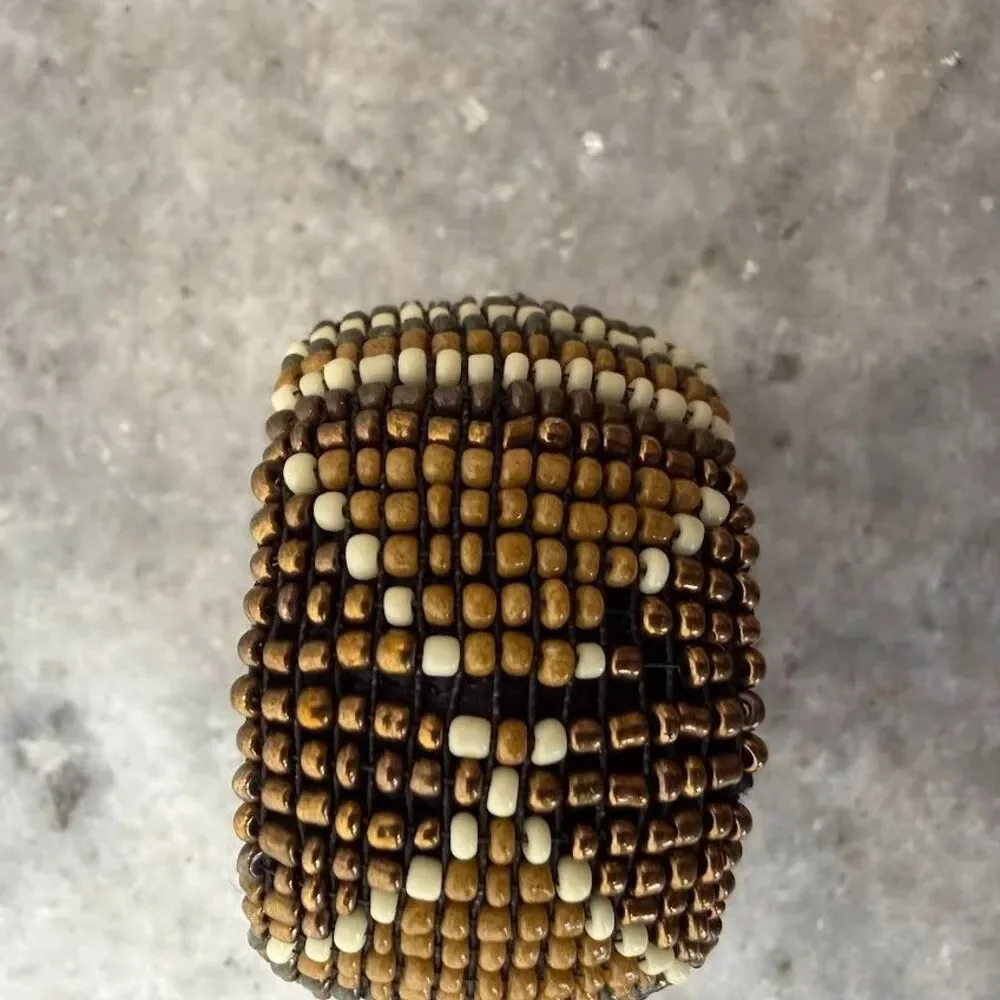 Set of 3 Vintage Earth Toned Boho Beaded Napkin Rings